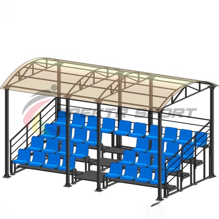 Купить Трибуна для зрителей 4 ряда на 34 места с навесом и перилами в Буйнакске 