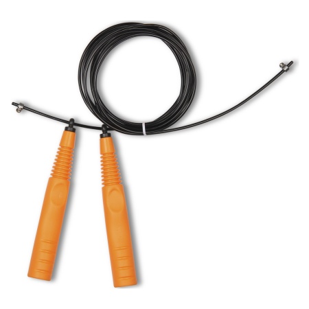 Купить Скакалка высокооборотная Кроссфит стальной шнур в оплетке 2.9 м чёрно-оранжевая в Буйнакске 